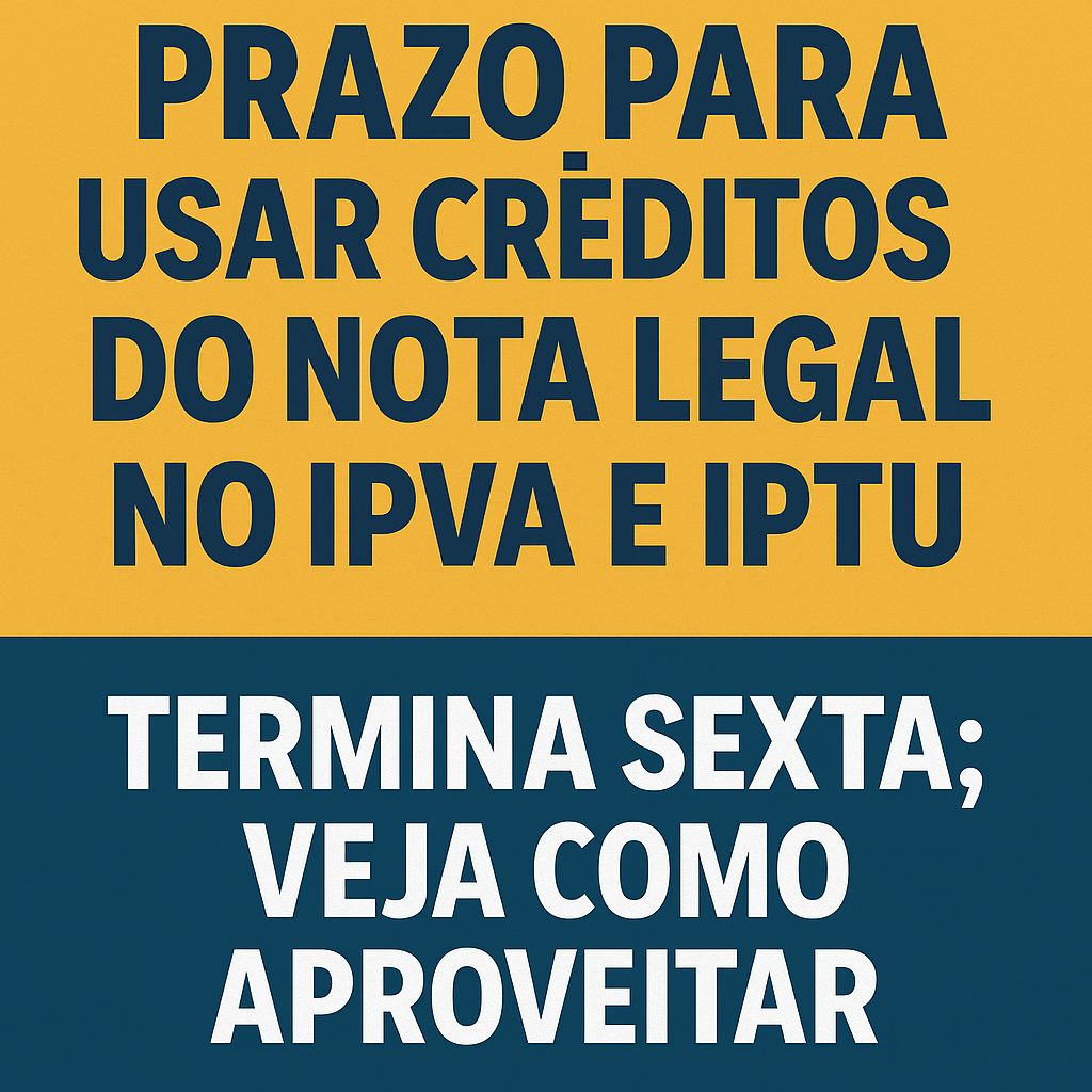 e147901e-e3c3-4ff0-b86d-c1dd3efbff7a Prazo para Usar Créditos do Nota Legal no IPVA e IPTU Termina Sexta; Veja Como Aproveitar
